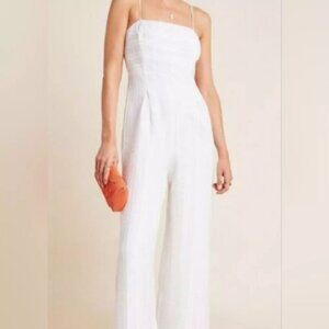 Anthropologie Endless Rose White Jumpsuit, size S